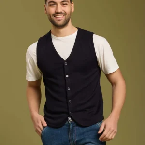Gilet in maglia senza maniche uomo