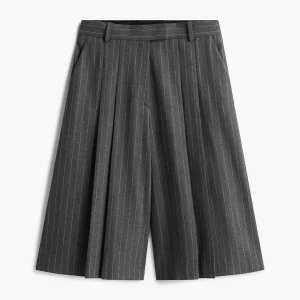 Pantaloni culotte oversize con motivo gessato