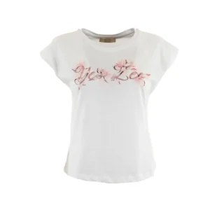 T-shirt Donna stampa logo strass